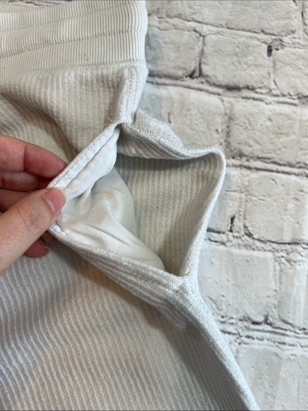 Altar’d State Cream Ribbed Sweatpants - Picture 5 of 6